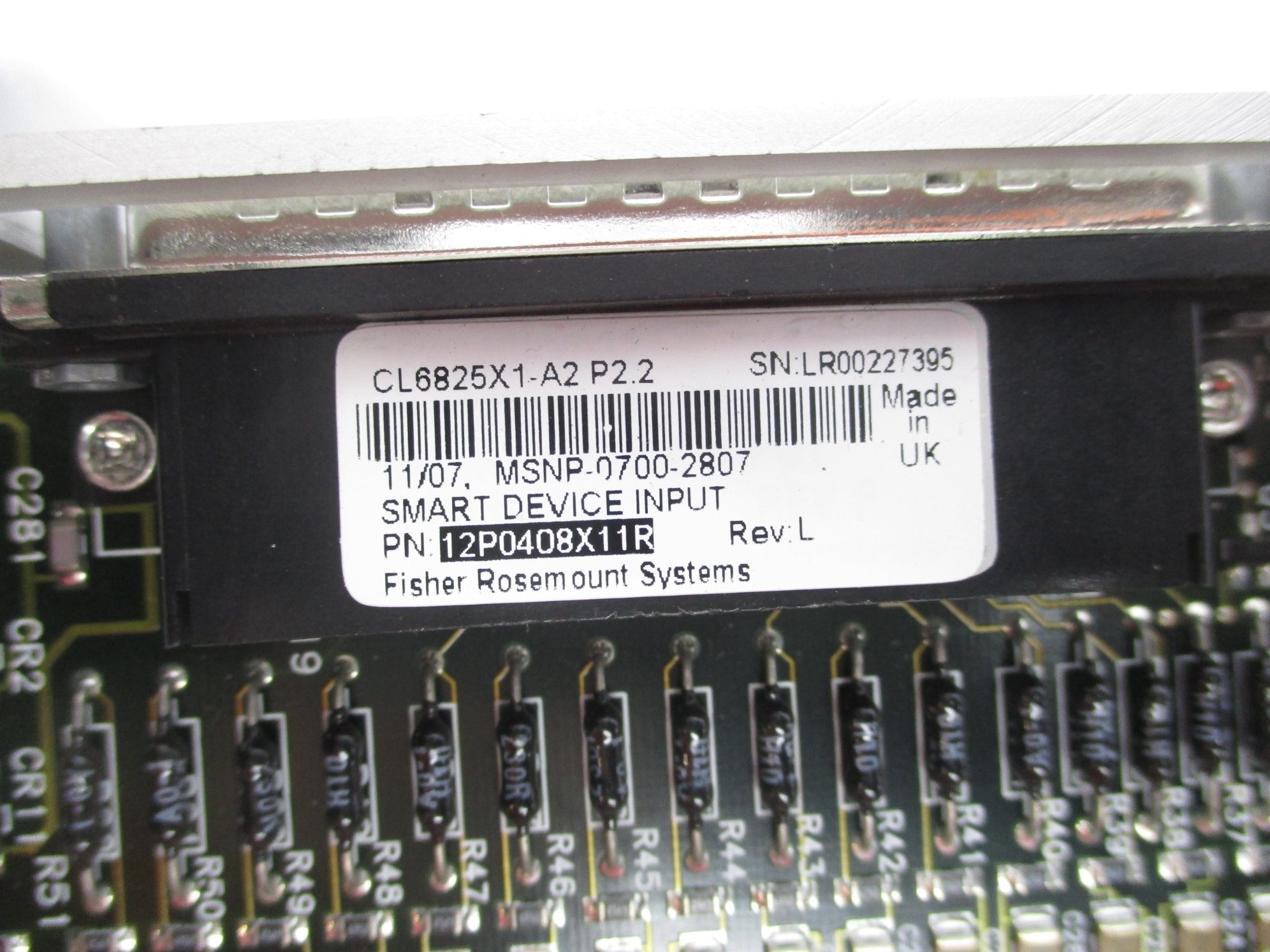 FISHER ROSEMOUNT CL6825X1-A2 12P0408X11R REV. L UNMP