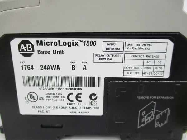 ALLEN BRADLEY 1764-24AWA SER. B 100-240VAC REV. A NSMP