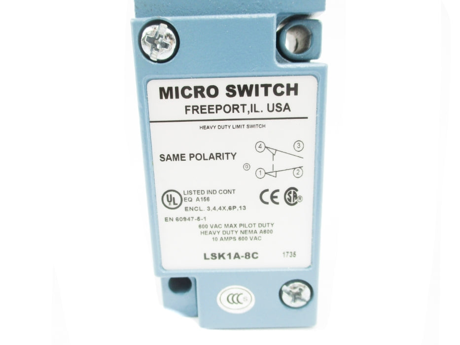 MICRO SWITCH LSK1A-8C 600VAC 10A NSMP