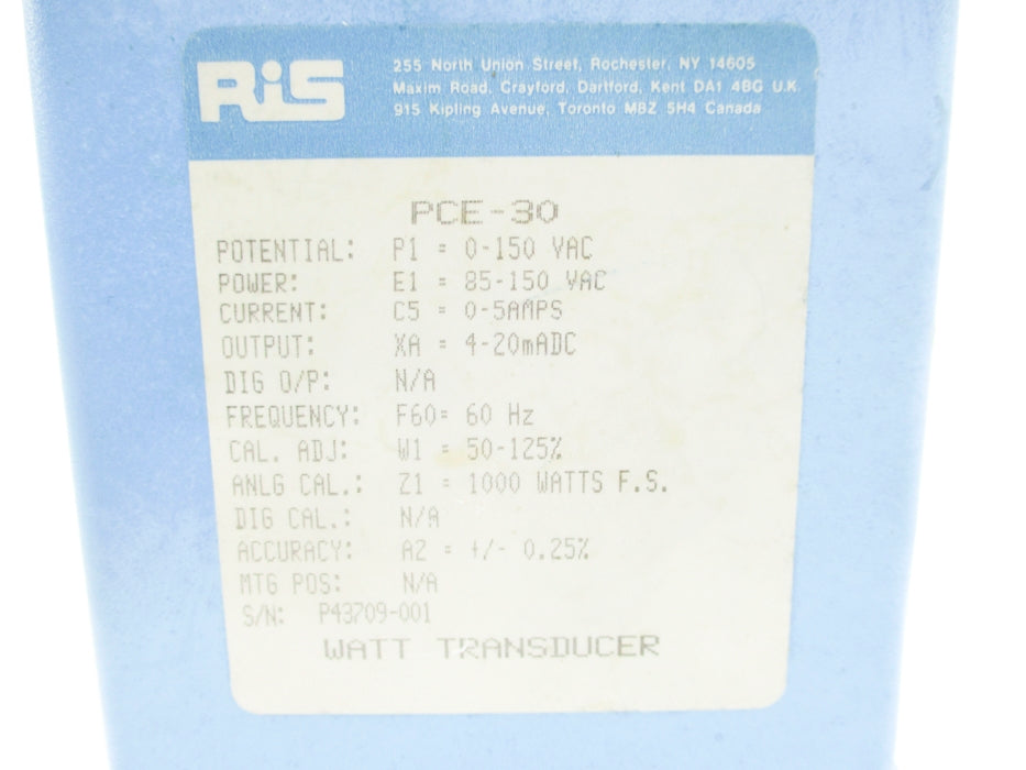 RIS PCE-30 NSNP