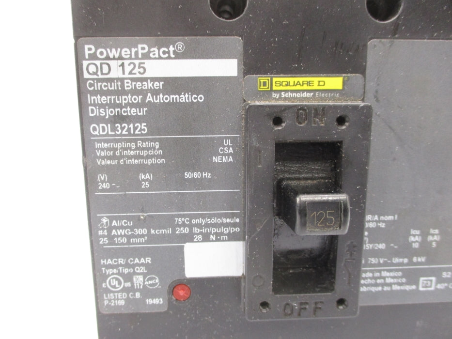 SQUARE D QDL32125 240V 125A NSNP