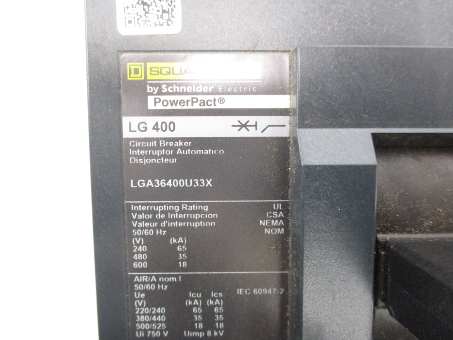 SQUARE D LGA36400U33X 600V 400A NSNP