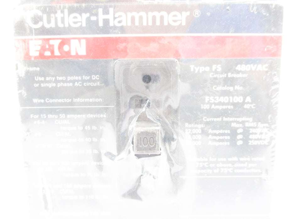 CUTLER HAMMER FS340100A 100A 480V NSNP
