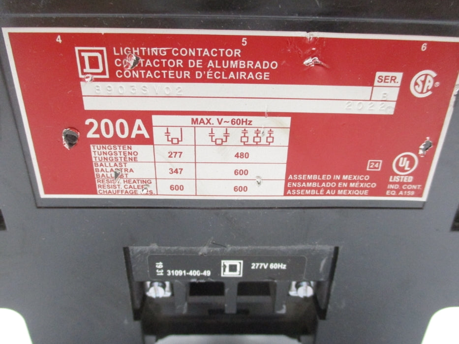 SQUARE D 8903SV02 SER. B 277V 200A NSNP