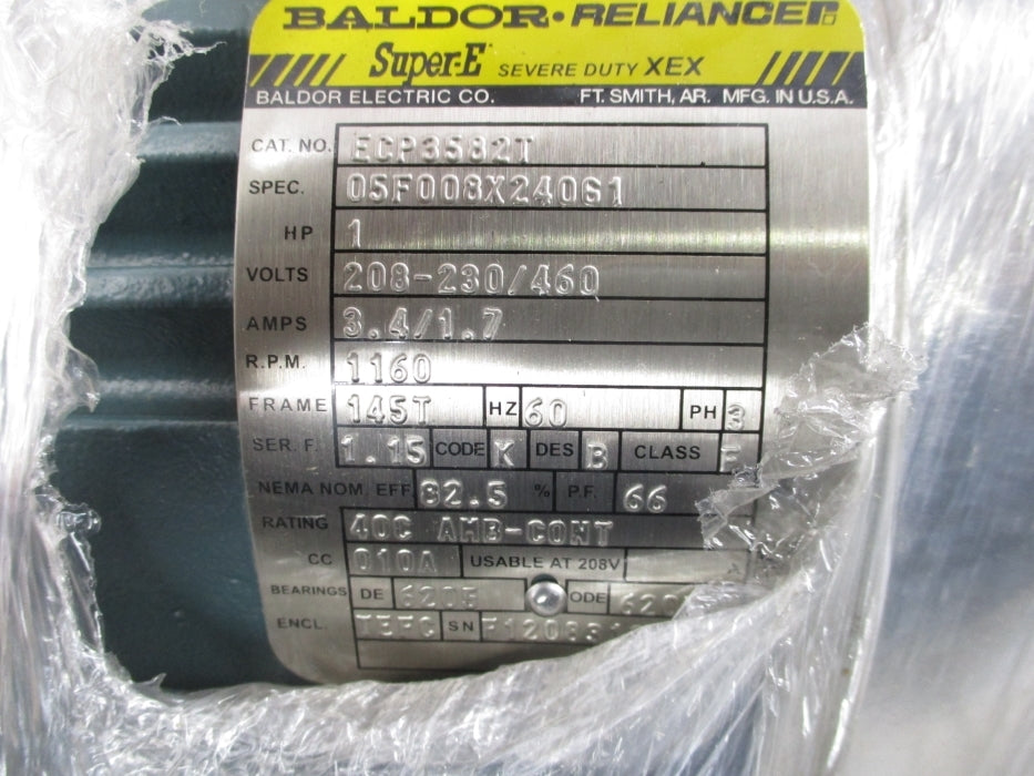 BALDOR ECP3582T 208-230/460V 3.4/1.7A NSMP