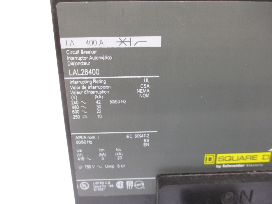 SQUARE D LAL26400 600V 400A NUPI