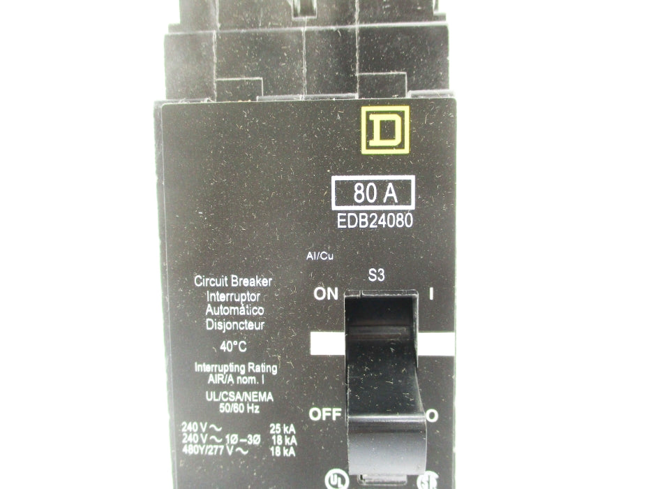 SQUARE D EDB24080 SER. S3 277V 80A NSMP