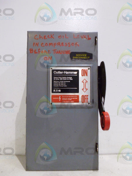 CUTLER HAMMER DH362NGK 60AMP HEAVY DUTY SAFETY SWITCH  UNMP