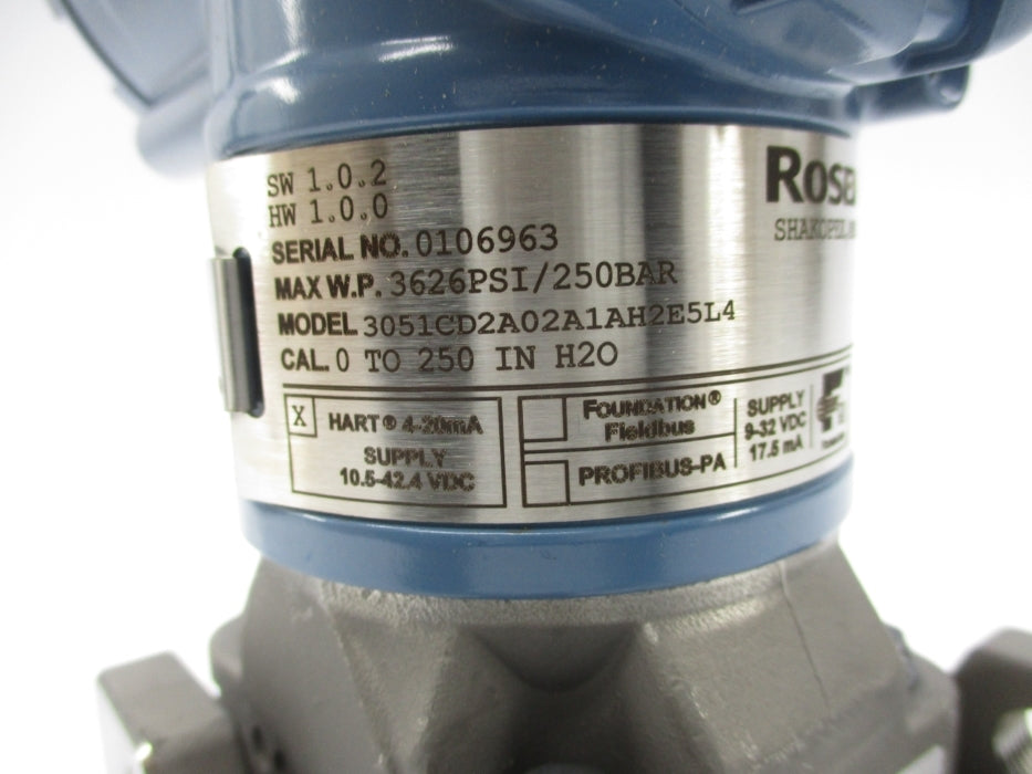 ROSEMOUNT 3051CD2A02A1AH2E5L4 3626PSI NSMP