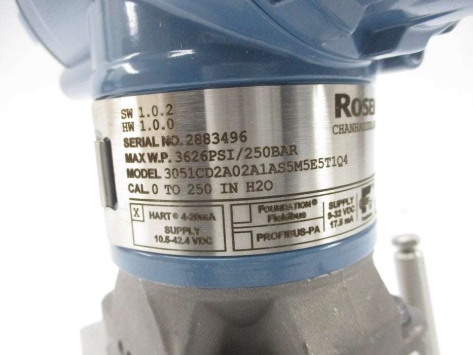 ROSEMOUNT 3051CD2A02A1AS5M5E5T1Q4 3626PSI NSMP