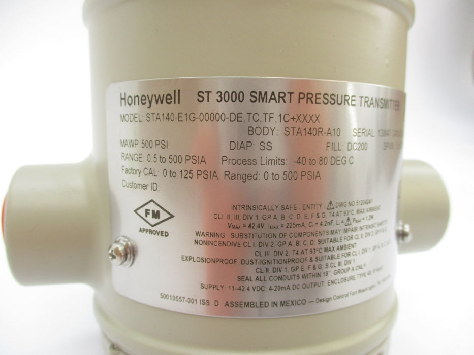 HONEYWELL STA140-E1G-00000-DE,TC,TF,1C+XXXX 0.5-500PSI NSMP