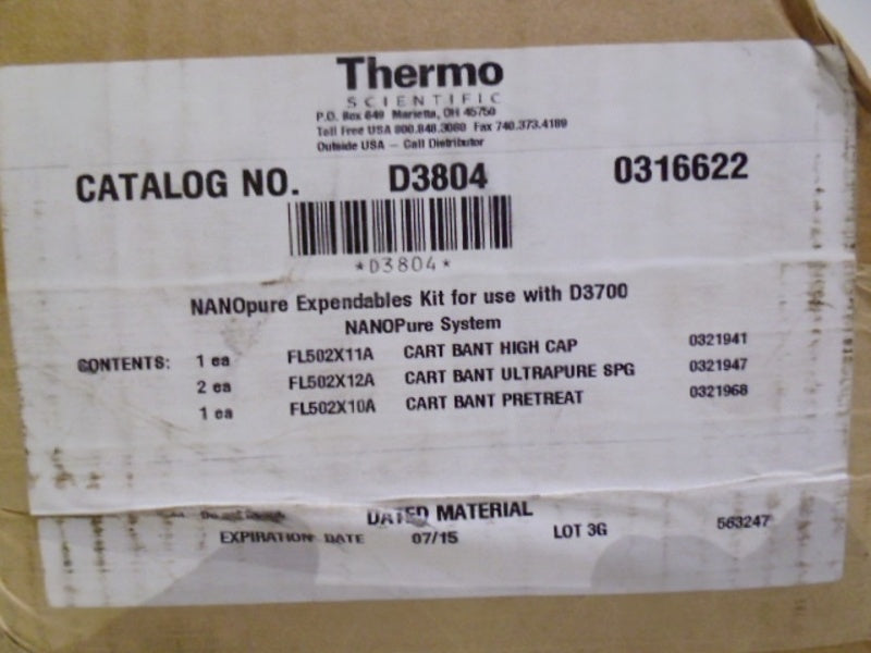 THERMO SCIENTIFIC D3804 CARTRIDGE KIT  NSFS