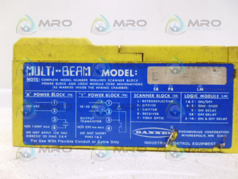BANNER ENGINEERING MODEL E MULTI-BEAM  UNMP