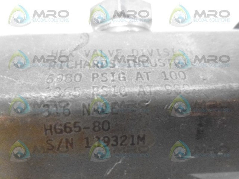 HEX VALVE HG65-80 6980PSI NSNP