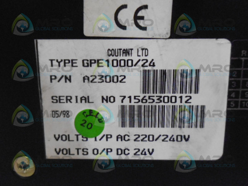 COUTANT LAMBDA GPE1000/24 A23002 POWER SUPPLY  UNMP