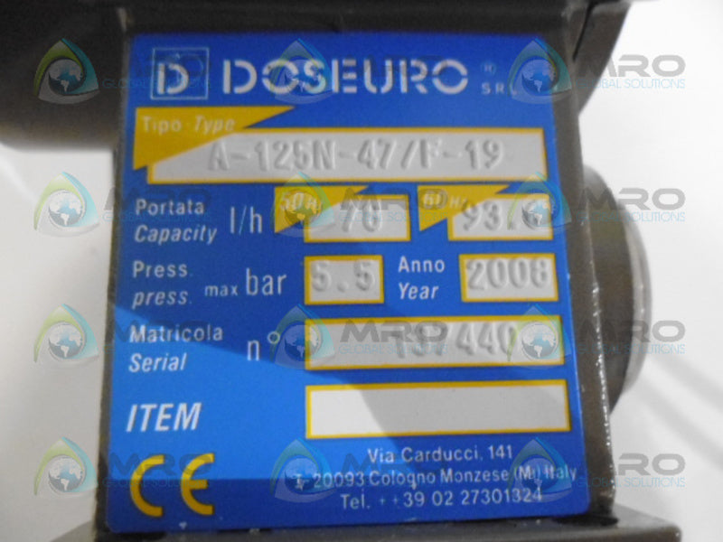 DOSEURO A-125N-47/F-19 PISTON DOSING PUMP  NSNP