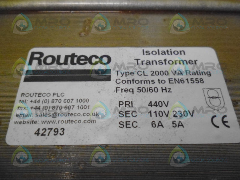 ROUTECO CL2000 ISOLATION TRANSFORMER  NSNP