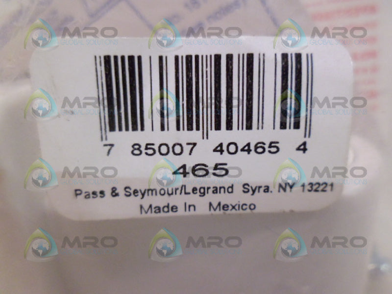 PASS & SEYMOUR 465 FLUORESCENT LAMPHOLDER RECESSED  NSMP