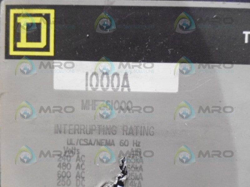 SQUARE D MHF361000 1000A MAGNETIC BREAKER (AS PICTURED) NSNP