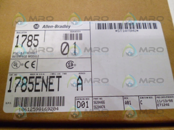 ALLEN BRADLEY 1785-ENET SER. A F/W C INTERFACE DATE: 1998 NSFS