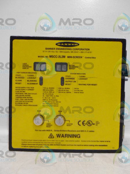 BANNER ENGINEERING MSCC-2L2M CONTROL BOX WITH NO KEYS UNMP