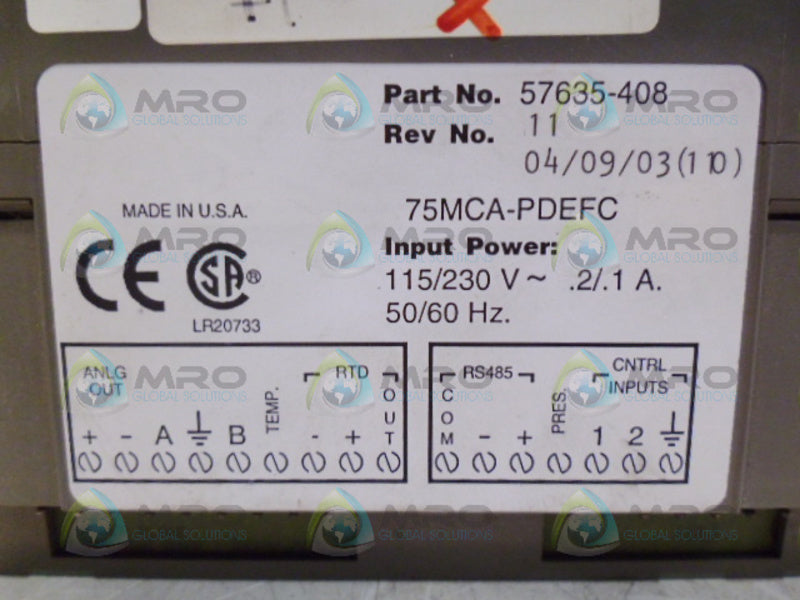 FOXBORO 75MCA-PDEFC 57635-408 PROGRAMMABLE FLOWMETER *USED*