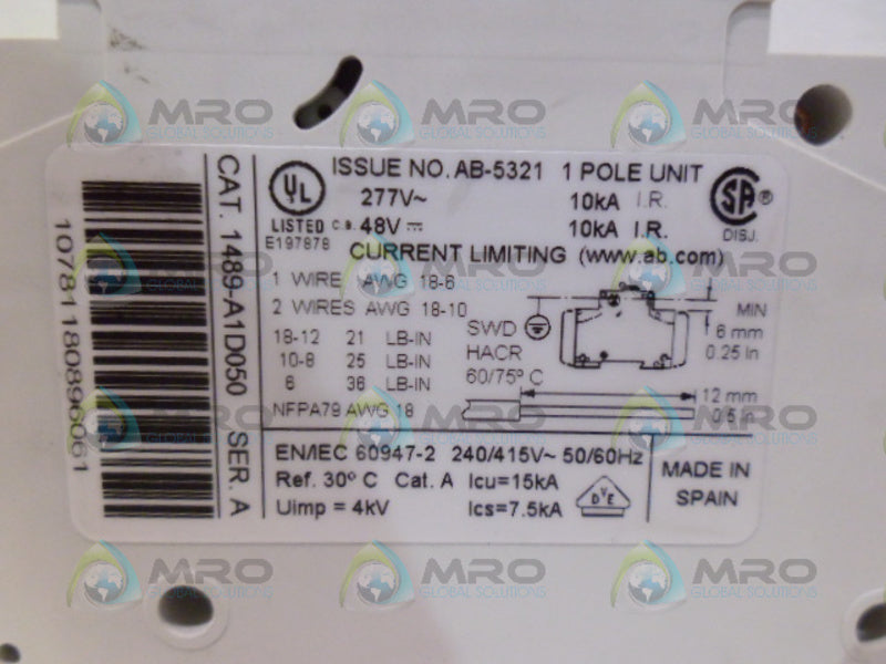 ALLEN BRADLEY 1489-A1D050 SER A  NSNP