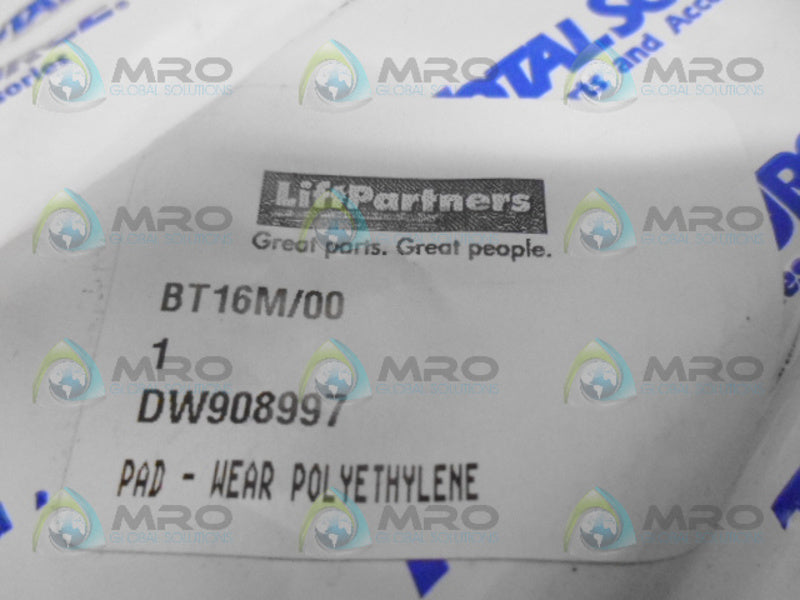 LIFT PARTNERS DW908997 WEAR POLYE PAD NSMP