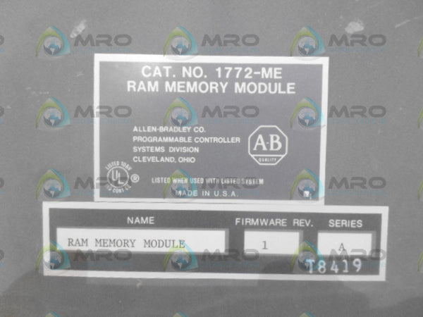 ALLEN BRADLEY 1772-ME SER. A F/W 1 RAM MEMORY MODULE UNMP