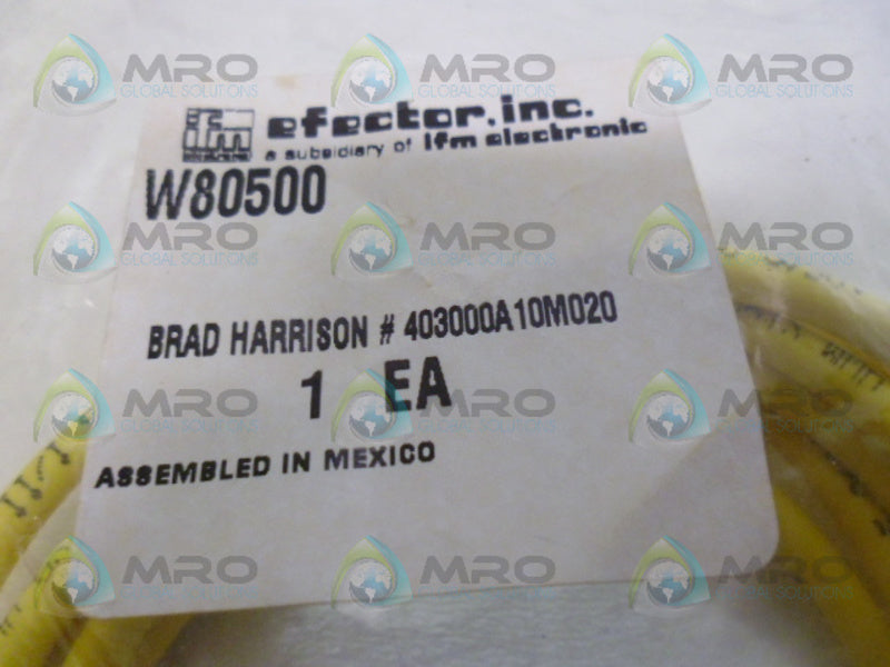 IFM EFECTOR W80500 SOCKET FOR SENSORS W/ M12 CONNECTOR NSMP