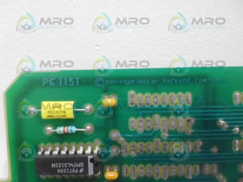 PACKAGE CONTROLS PC1151 CONTROL BOARD NSNP