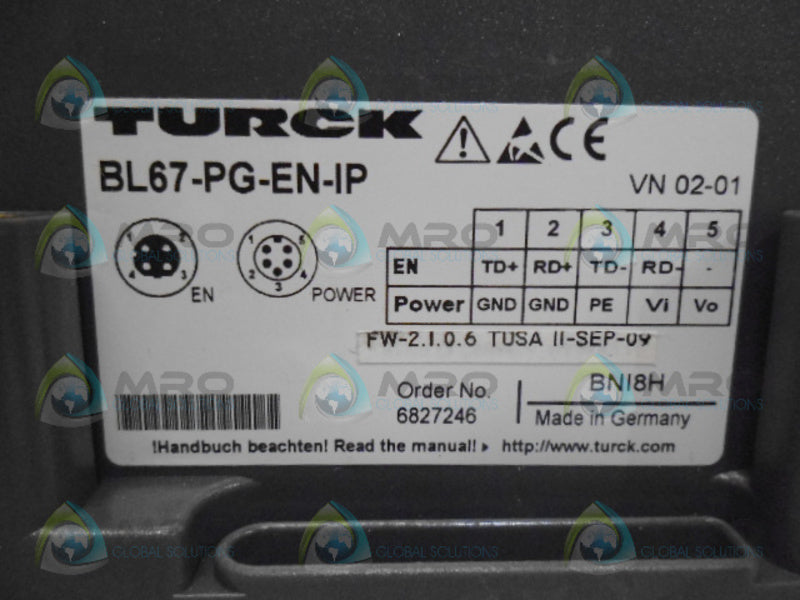 TURCK BL67-PG-EN-IP PROGRAMMABLE CONTROLLER NSNP