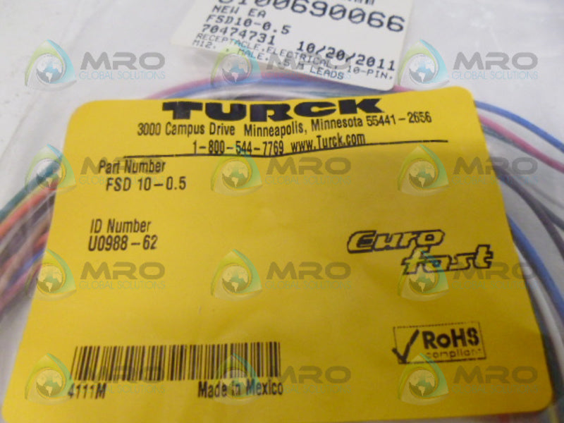 TURCK FSD10-0.5 EUROFAST RECEPTACLES NSMP