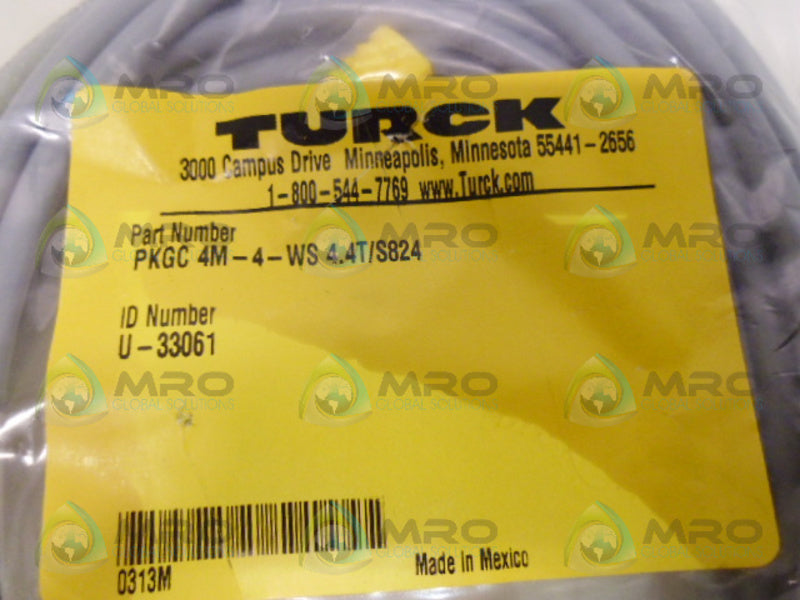 TURCK PKGC4M-4-WS4.4T/S824 HYBRID MOLDED CORDSET NSMP