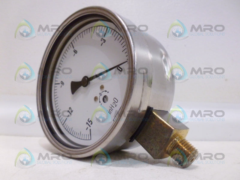 NOSHOK 40-200-15-INH20-VAC DIAPHRAGM GAUGE 1/4" NPT 4"  NSMP