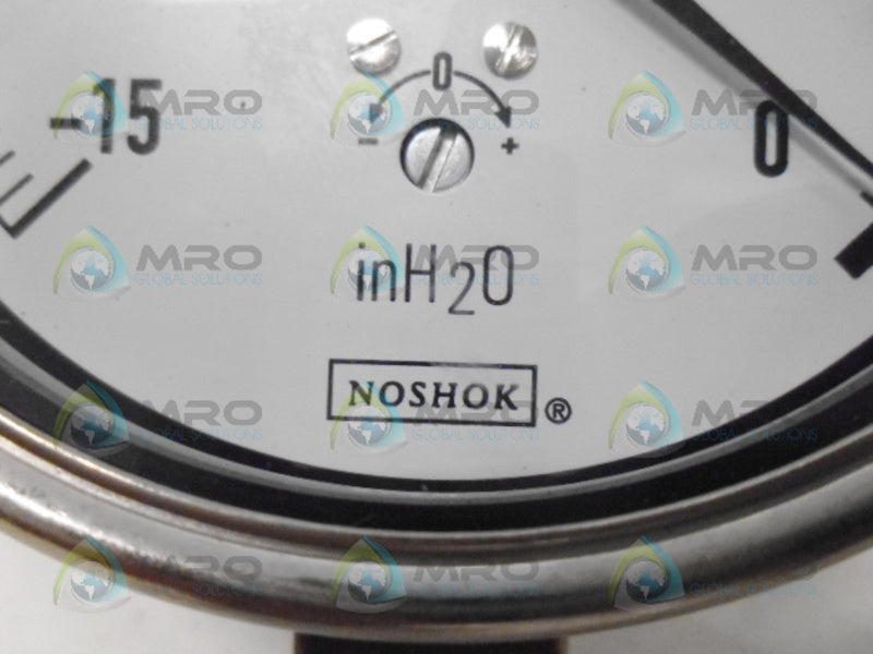 NOSHOK 40-200-15-INH20-VAC DIAPHRAGM GAUGE 1/4" NPT 4"  NSMP
