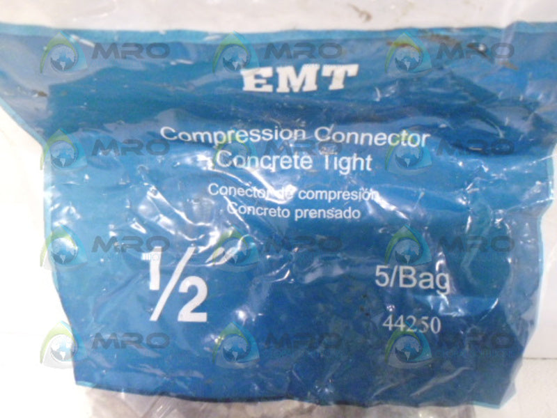 EMT 44250 COMPRESSION CONNECTOR (PK OF 5) NSMP
