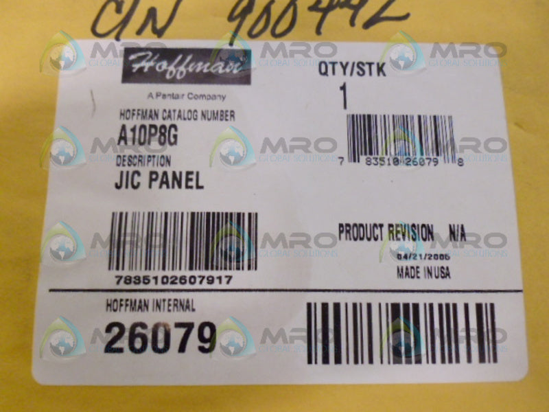 HOFFMAN A10P8G JIC PANEL NSNP