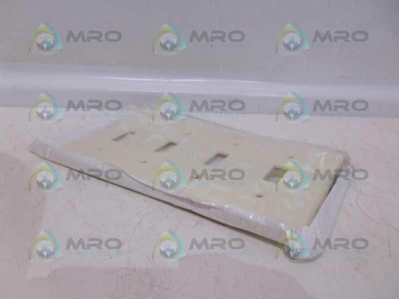 LEVITON 001-82012 4-GANG PLATE BEIGE NSMP