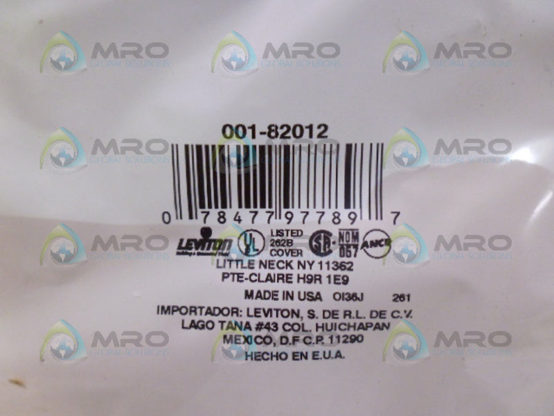 LEVITON 001-82012 4-GANG PLATE BEIGE NSMP