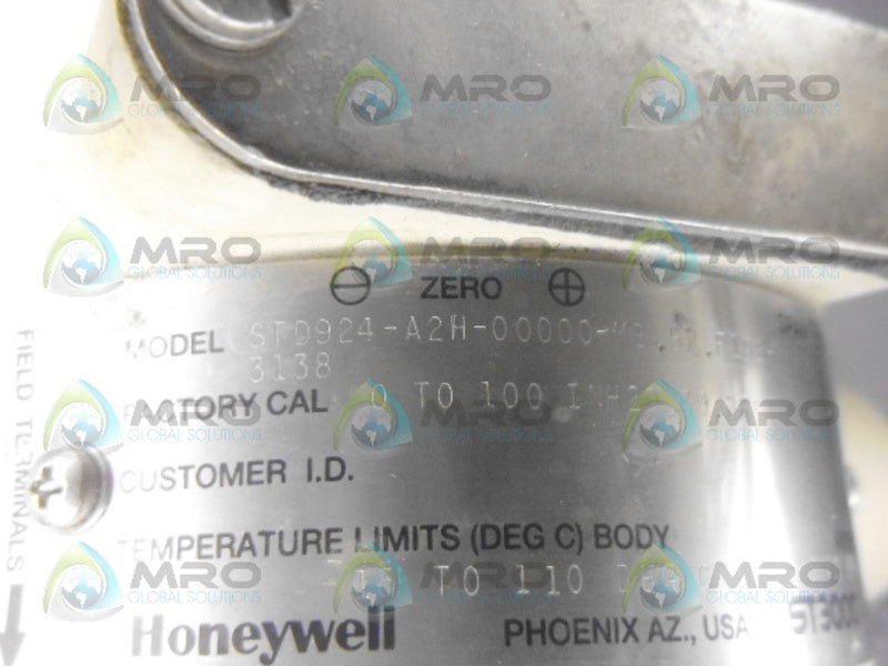 HONEYWELL STD924-A2H-00000-MBI,S2,F1D3-3138 PRESSURE TRANSMITTER UNMP