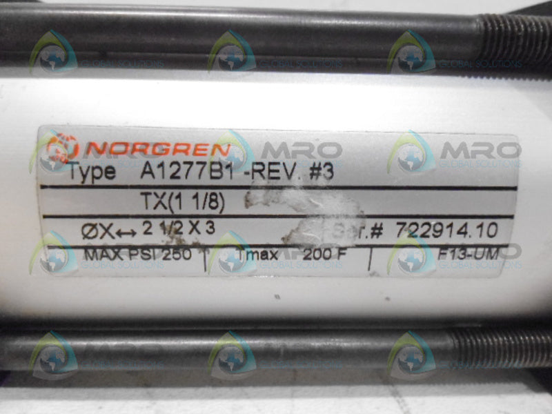 NORGREN A1277B1 PNEUMATIC AIR CYLINDER NSNP