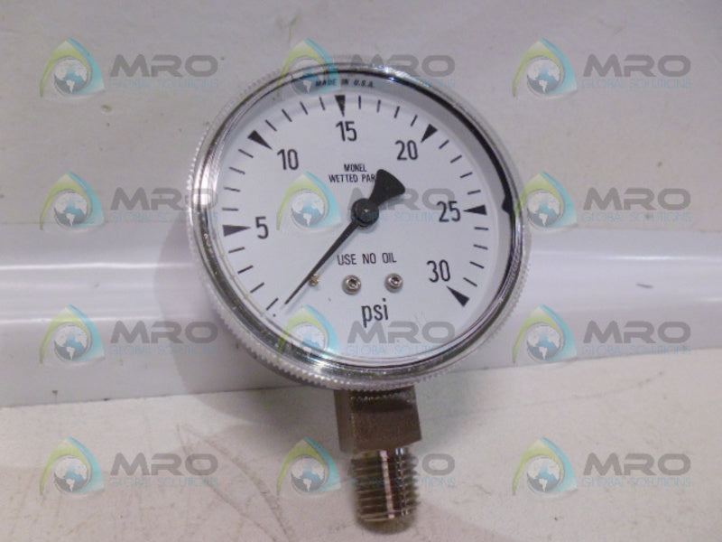 WIKA 161.15 2.5'' PRESSURE GAUGE 30 PSI 1/4" NSMP