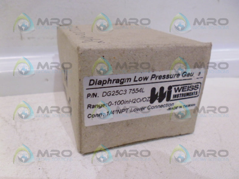 WEISS DG25C3-7554L PRESSURE GAUGE 0-100 NSMP