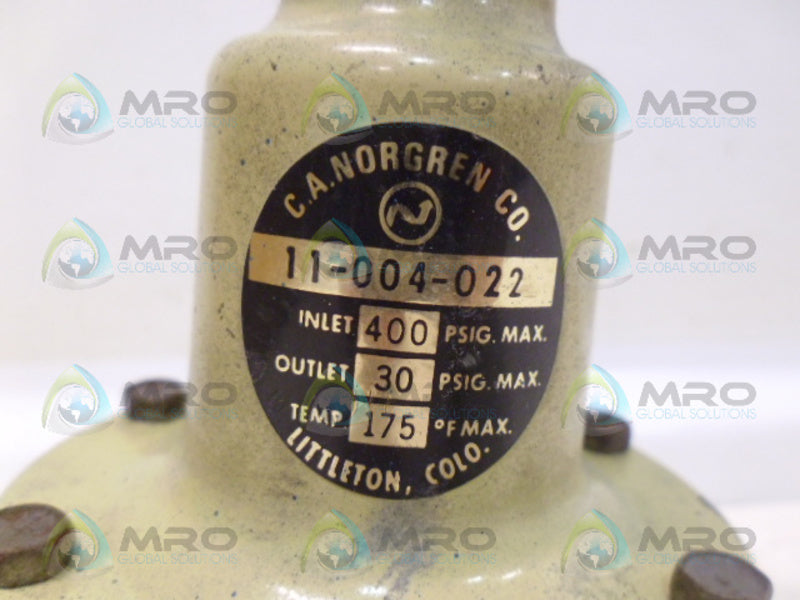 C.A. NORGREN 11-004-022 PRESSURE REGULATOR UNMP