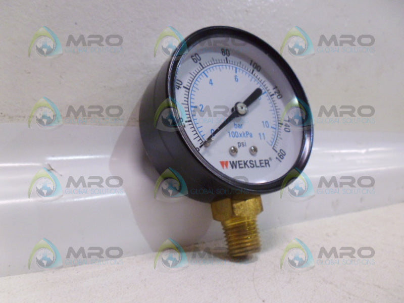 WEKSLER UA25D4L PRESSURE GAUGE 0-160 PSI 0-11 BAR NSMP