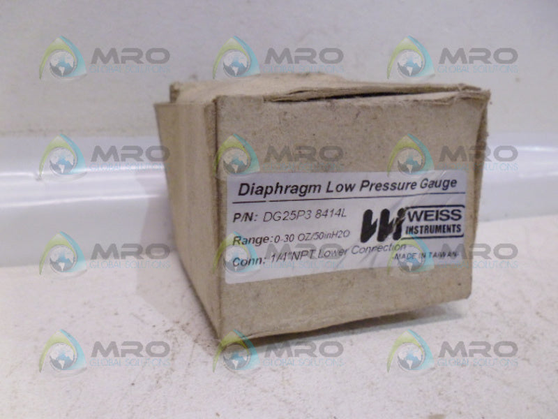 WEISS DG25P38414L REAR MOUNTING PRESSURE GAUGE 0-30 NSMP