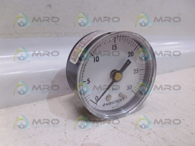 WEISS DG25P38414L REAR MOUNTING PRESSURE GAUGE 0-30 NSMP