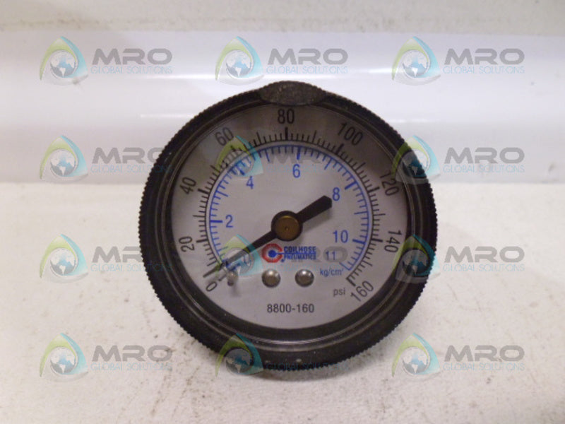 COILHOSE PNEUMATICS 8800-160 PRESSURE GAUGE 0-160 UNMP