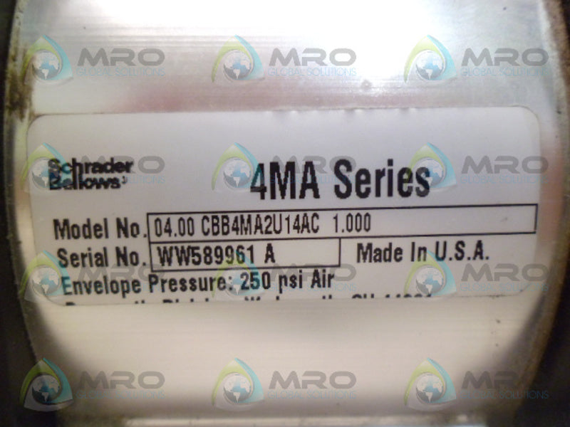 SCHRADER BELLOWS 04.00CBB4MA2U14AC1.000 STROKE CYLINDER NSNP